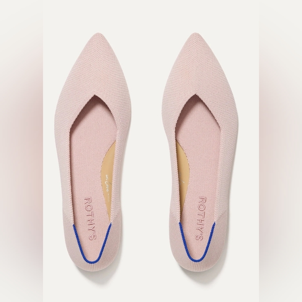 Rothy's Women's The Point II Flats in Ballerina (Soft Blush Pink)